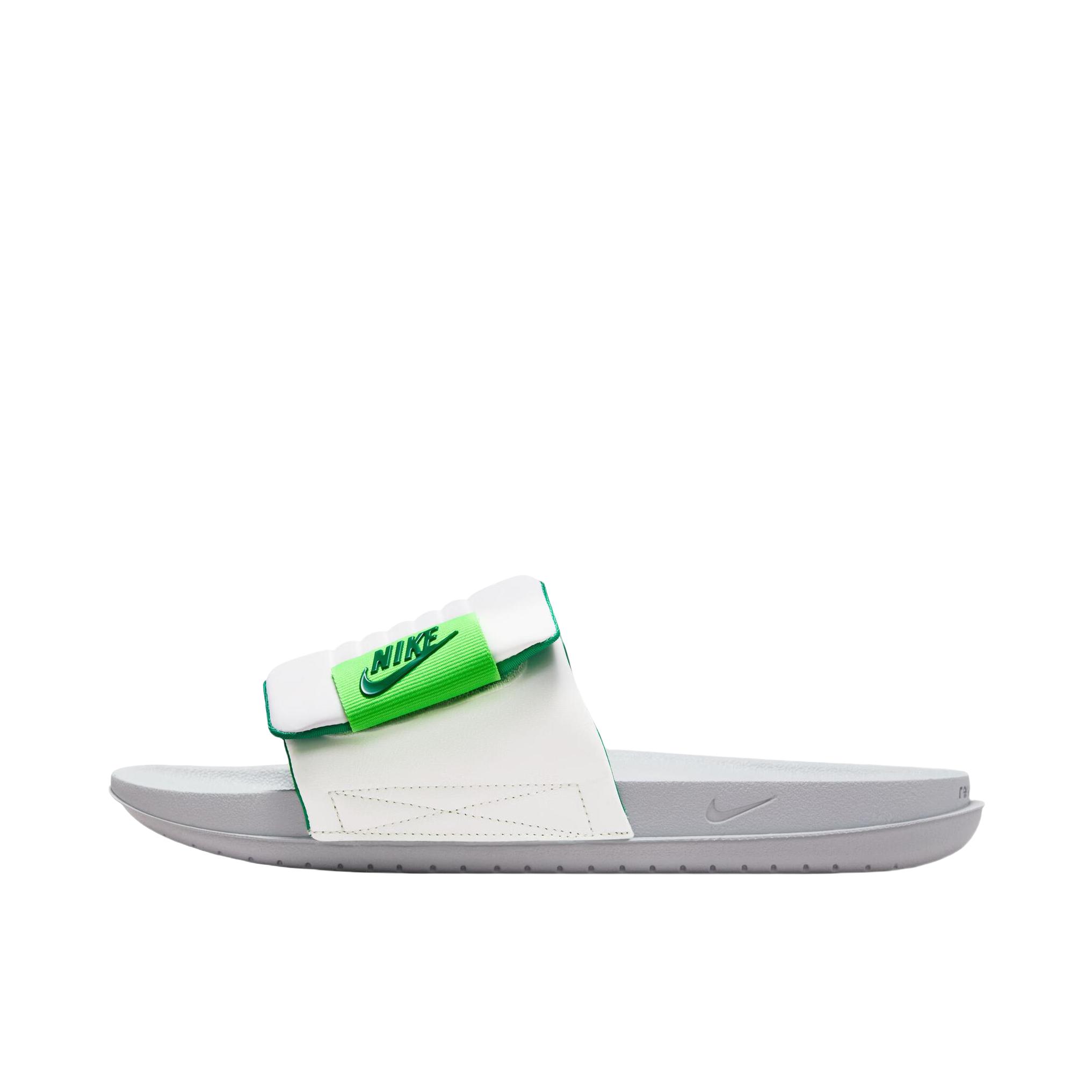 推荐商品：Nike Offcourt Adjust Slide 防滑耐磨 缓震 魔术贴 防水 外穿 一字 运动拖鞋 狼灰/孔雀绿/山峰白/冲击绿