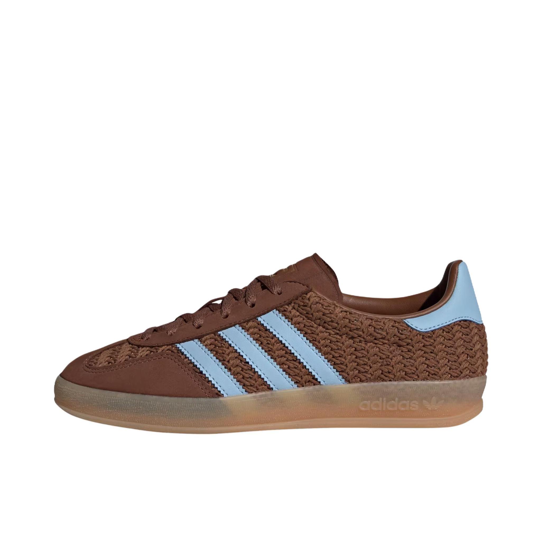 推荐商品：adidas Originals Gazelle T头鞋 德训鞋 板鞋 轻便复古薄底舒适百搭减震耐磨贴合圆头 女款/棕色/白色 