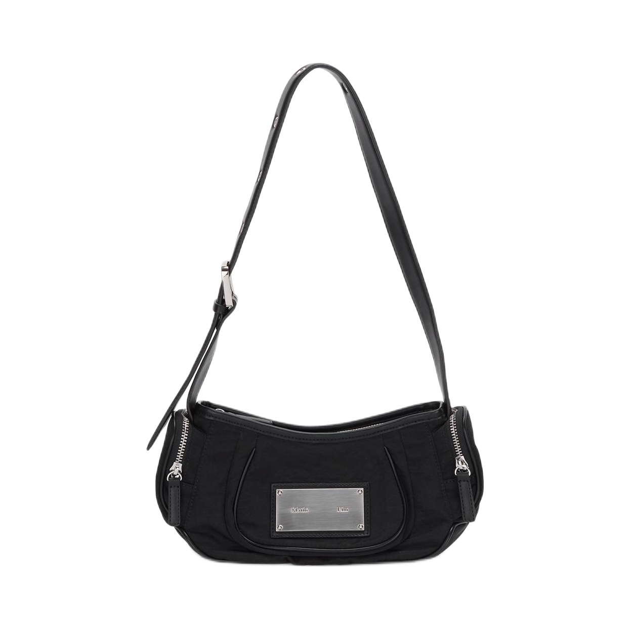 推荐商品：matin kim 情侣款时尚圆形百搭尼龙手提包单肩包