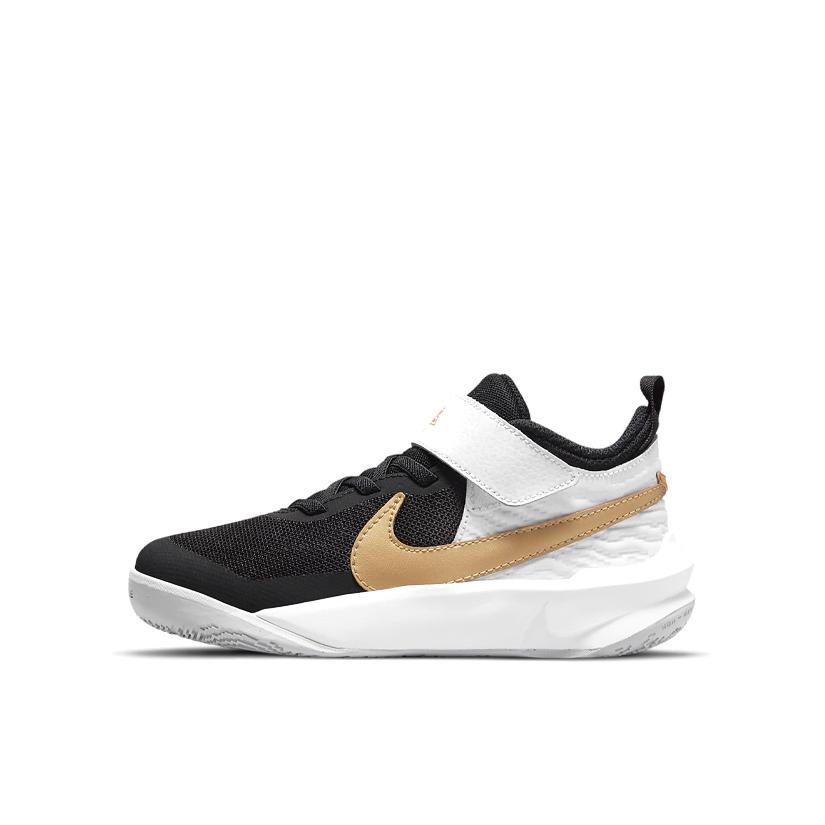 推荐商品：Nike Team Hustle D 10 FLYEASE 易穿脱 实战 魔术贴 儿童篮球鞋 小童/黑色/金色/白色