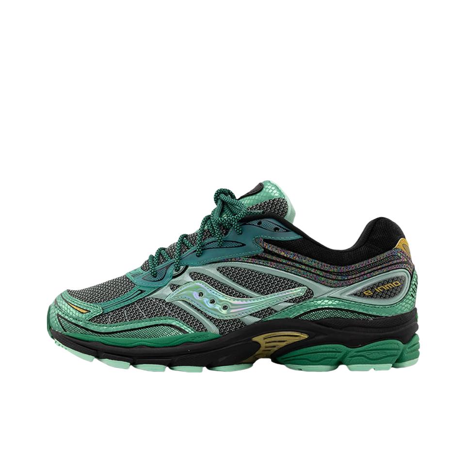 推荐商品：Saucony/索康尼 ProGrid Omni 全擎 9 防滑耐磨 舒适透气 支撑 缓震轻便 低帮 圆头 复古潮流 跑鞋 绿色/黑色