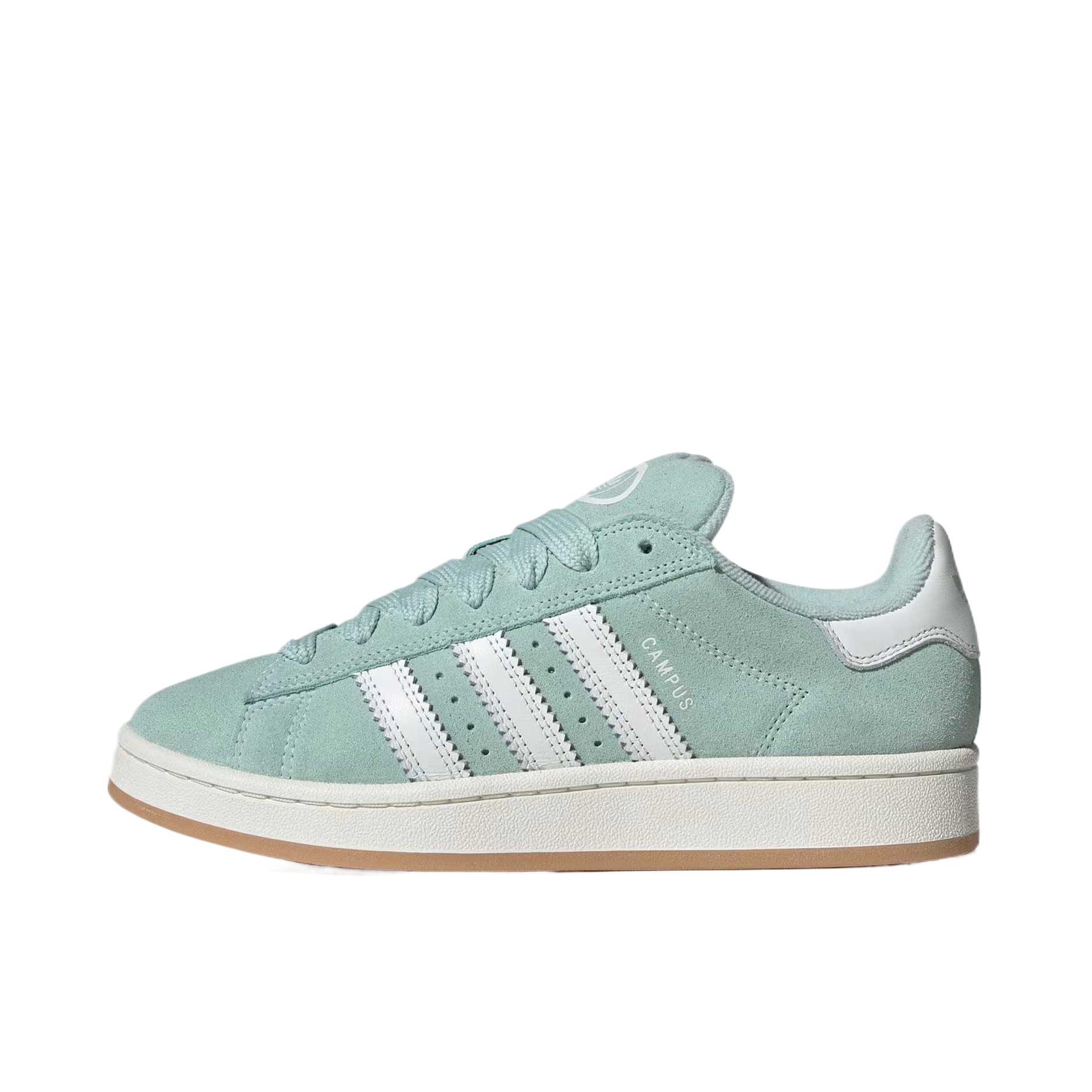 推荐商品：adidas Originals Campus 00s 板鞋 面包鞋 复古缓震透气轻便薄底贴合耐穿圆头包裹性平跟支撑 女款/灰色/绿色 