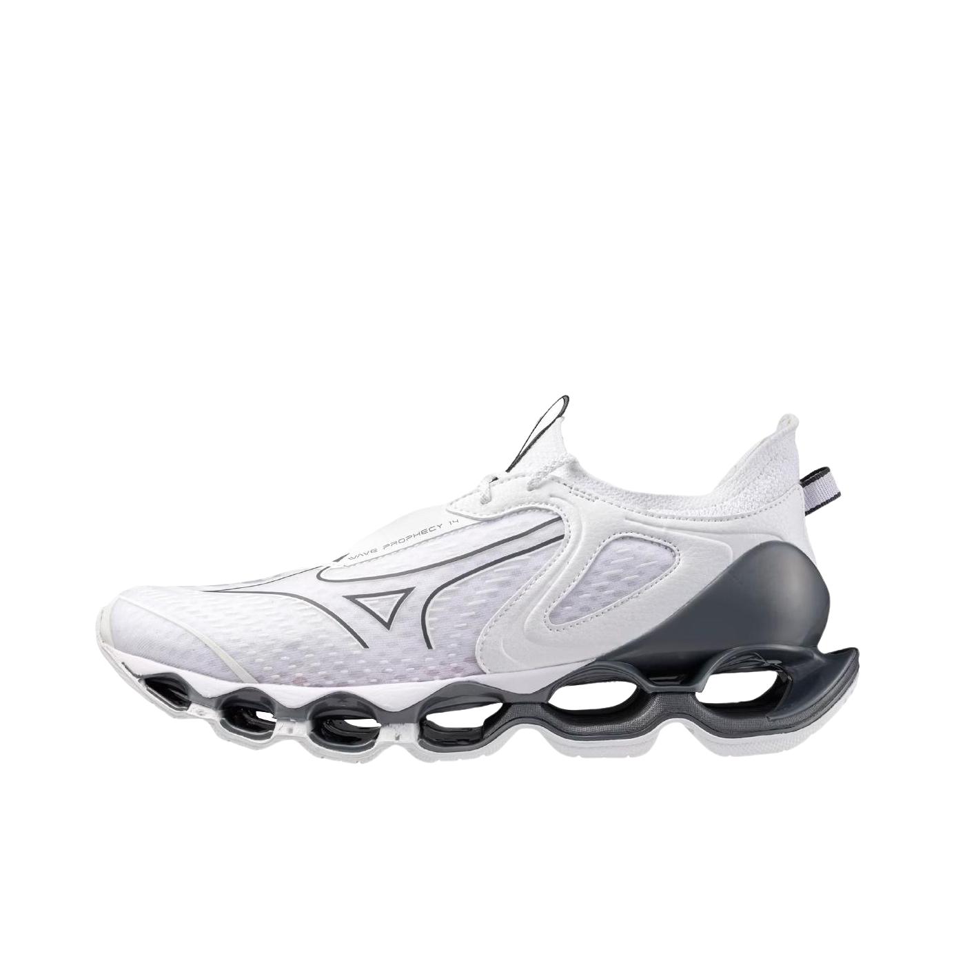 推荐商品：Mizuno/美津浓  WAVE PROPHECY 14 S 预言  镂空 缓震 透气 运动  跑鞋 2E宽/白色