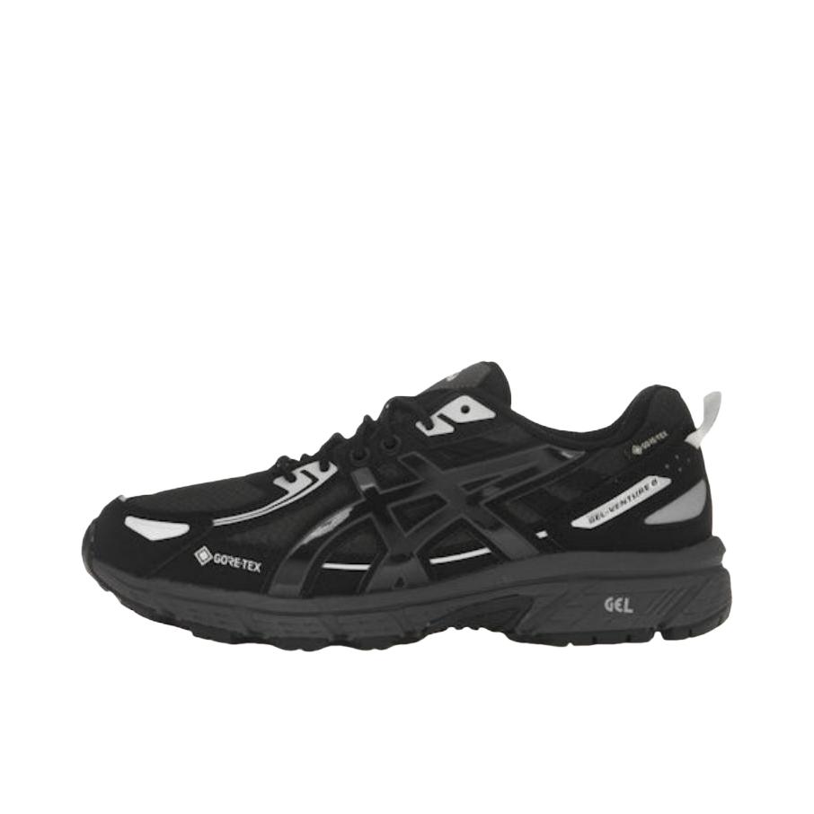 推荐商品：Asics/亚瑟士 Gel-Venture 6 跑鞋 防滑耐磨缓冲抓地减震回弹透气复古越野 纯黑色/白色