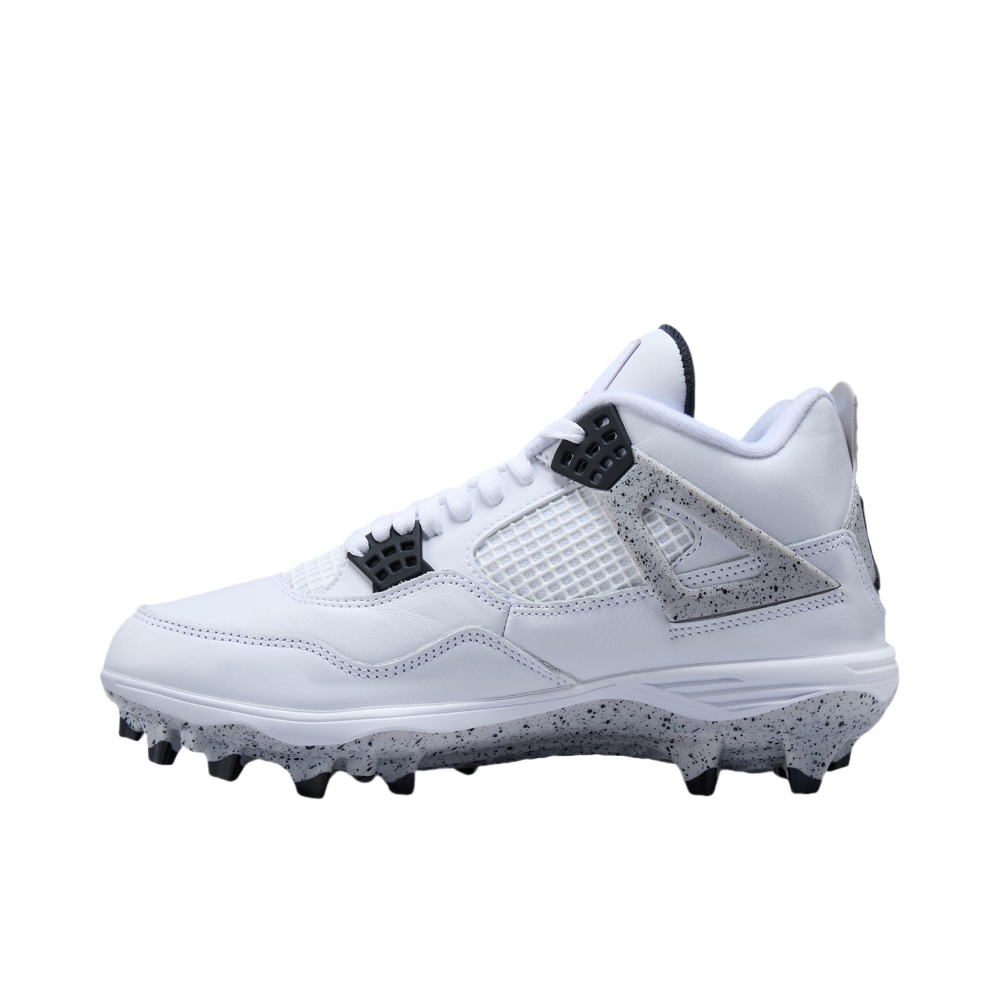推荐商品：Jordan Air Jordan 4 橄榄球鞋 柔软防滑耐磨 白色/火焰红/黑色/科技灰