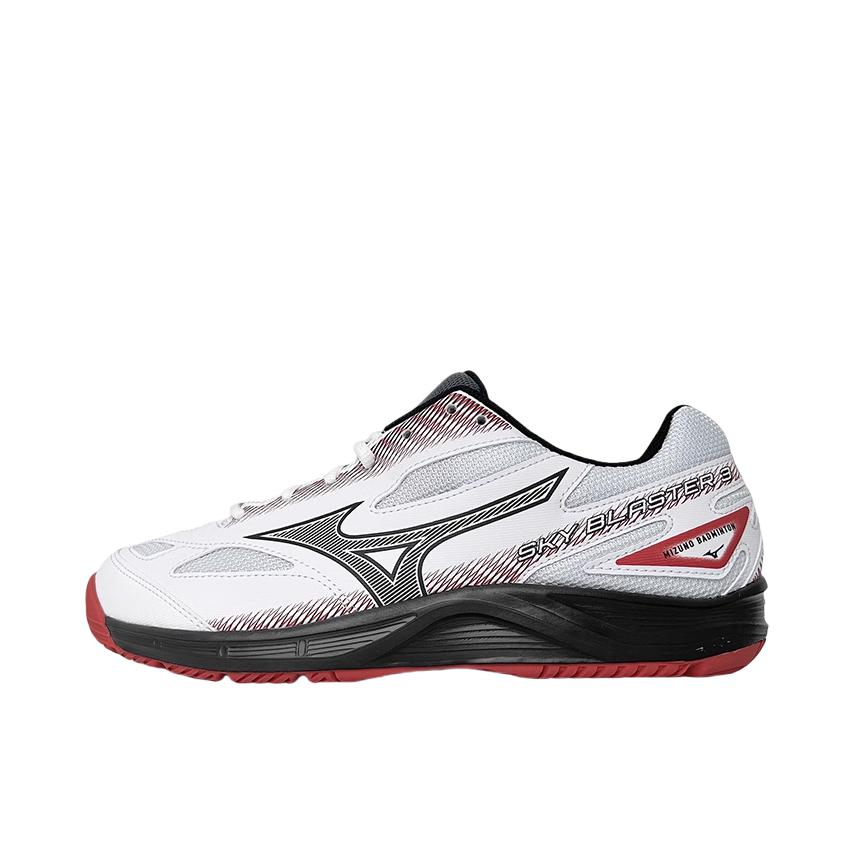 推荐商品：Mizuno/美津浓 SKY BLASTER 3 减震 防滑 低帮 厚底 圆头 羽毛球鞋 白色/黑色/红色