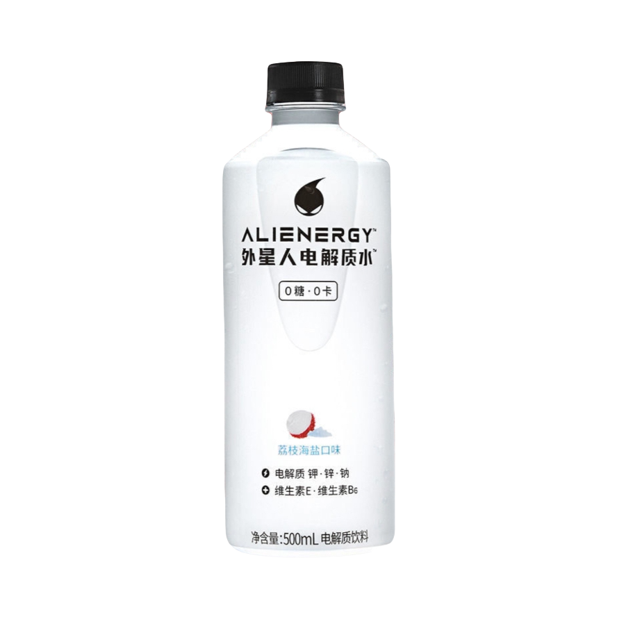 推荐商品：Alienergy/外星人 0糖0卡 荔枝海盐口味 500ml 电解质水 瓶装 无糖