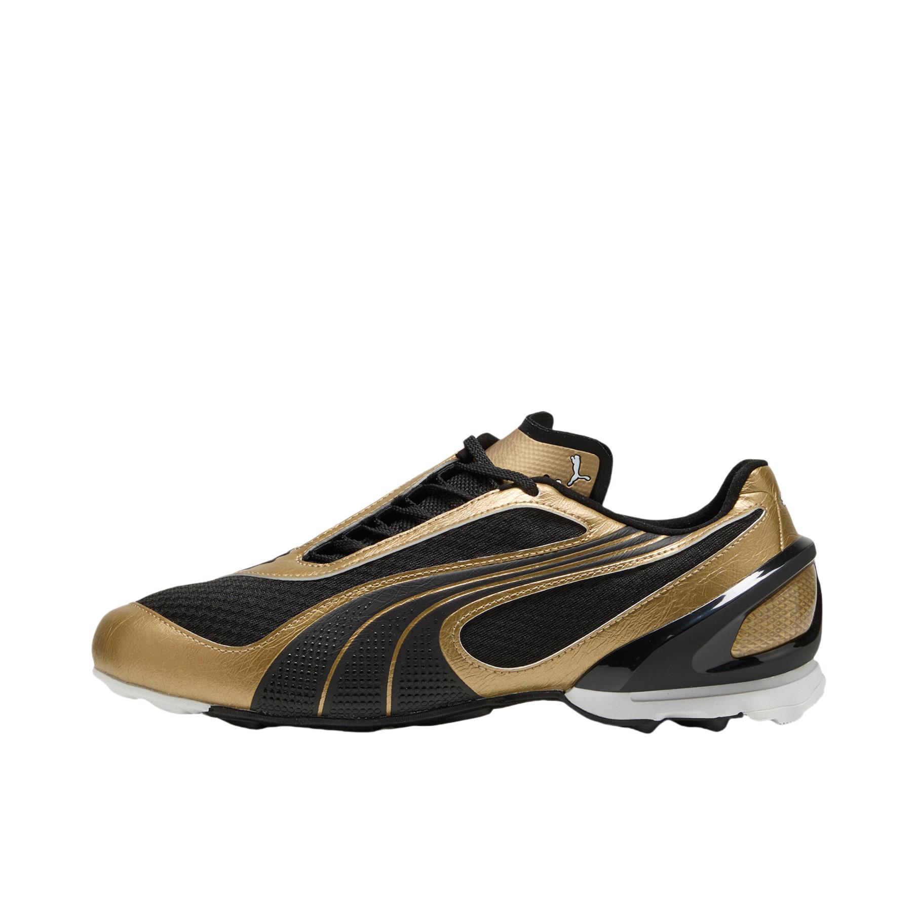 推荐商品：Puma/彪马 V-S1 Metallic 薄底鞋 运动休闲鞋 防滑耐磨低帮平跟贴合 黑色/金色 