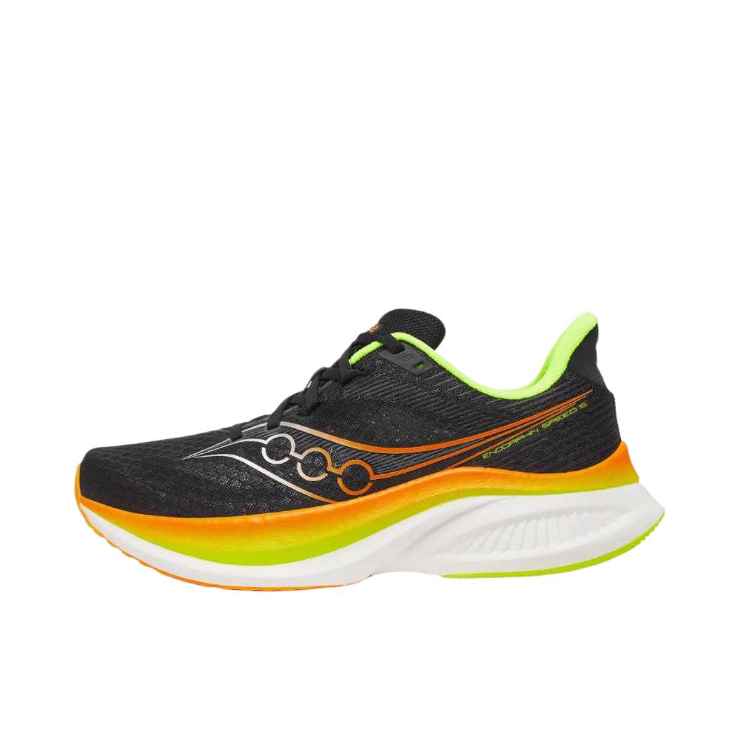推荐商品：Saucony/索康尼 Endorphin Speed 啡速 5 缓震回弹 轻便透气 舒适耐磨 竞速 马拉松 越山向海 尼龙板 长距离 训练 防滑 跑鞋 黑色