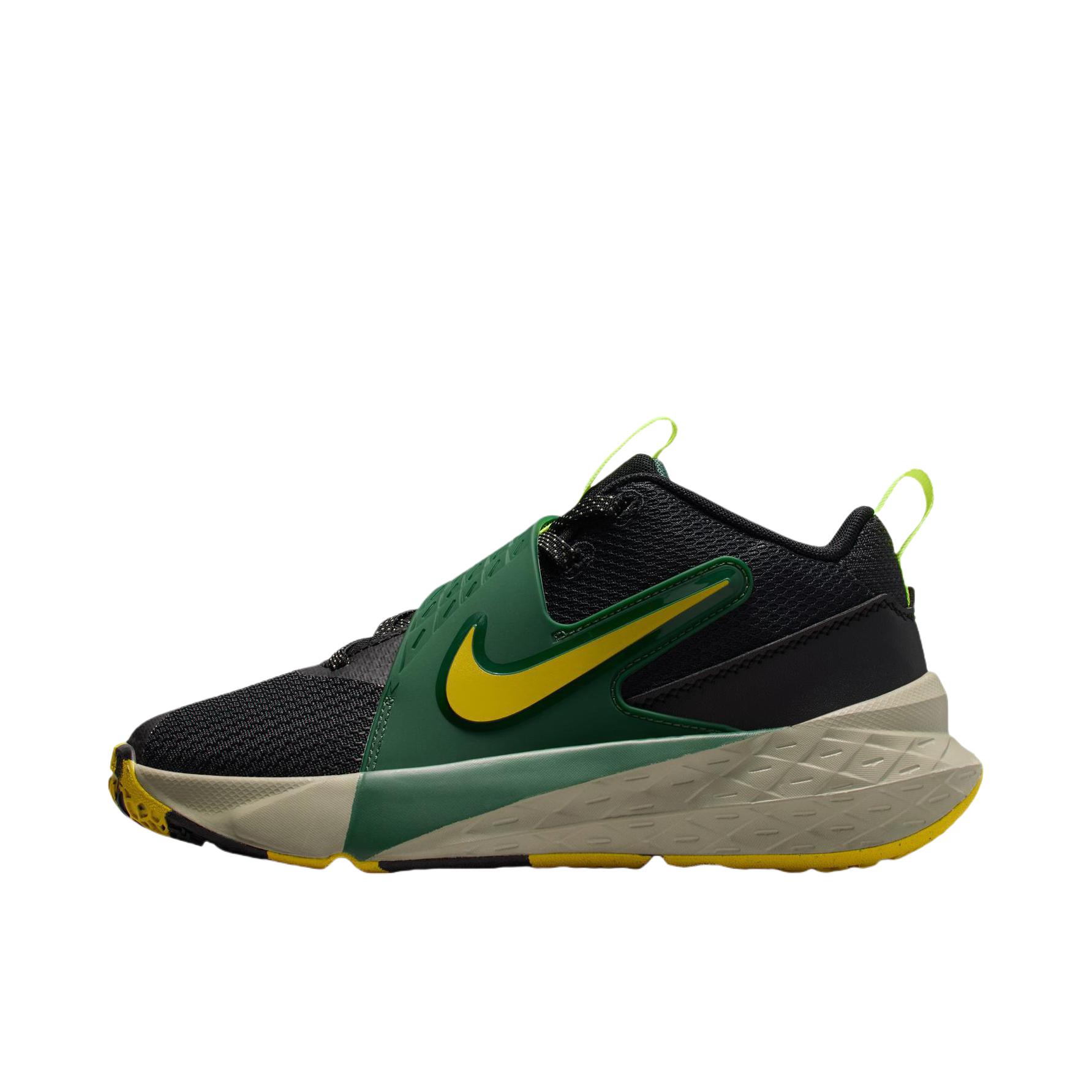 推荐商品：Nike TEAM HUSTLE D 12 舒适缓震 网面 防滑耐磨 抓地 时尚百搭 魔术贴 美观 训练 冬季 易穿脱 贴合 抗扭 篮球鞋 大童/黑色/冷杉绿/浅军绿/亮黄 
