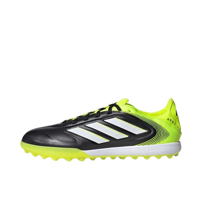 推荐商品：adidas COPA PURE III PRO TF 超顶 胶质碎钉 室外硬地人造草地 舒适减震 防滑耐磨 足球鞋 黑色/白色/亮柠檬黄