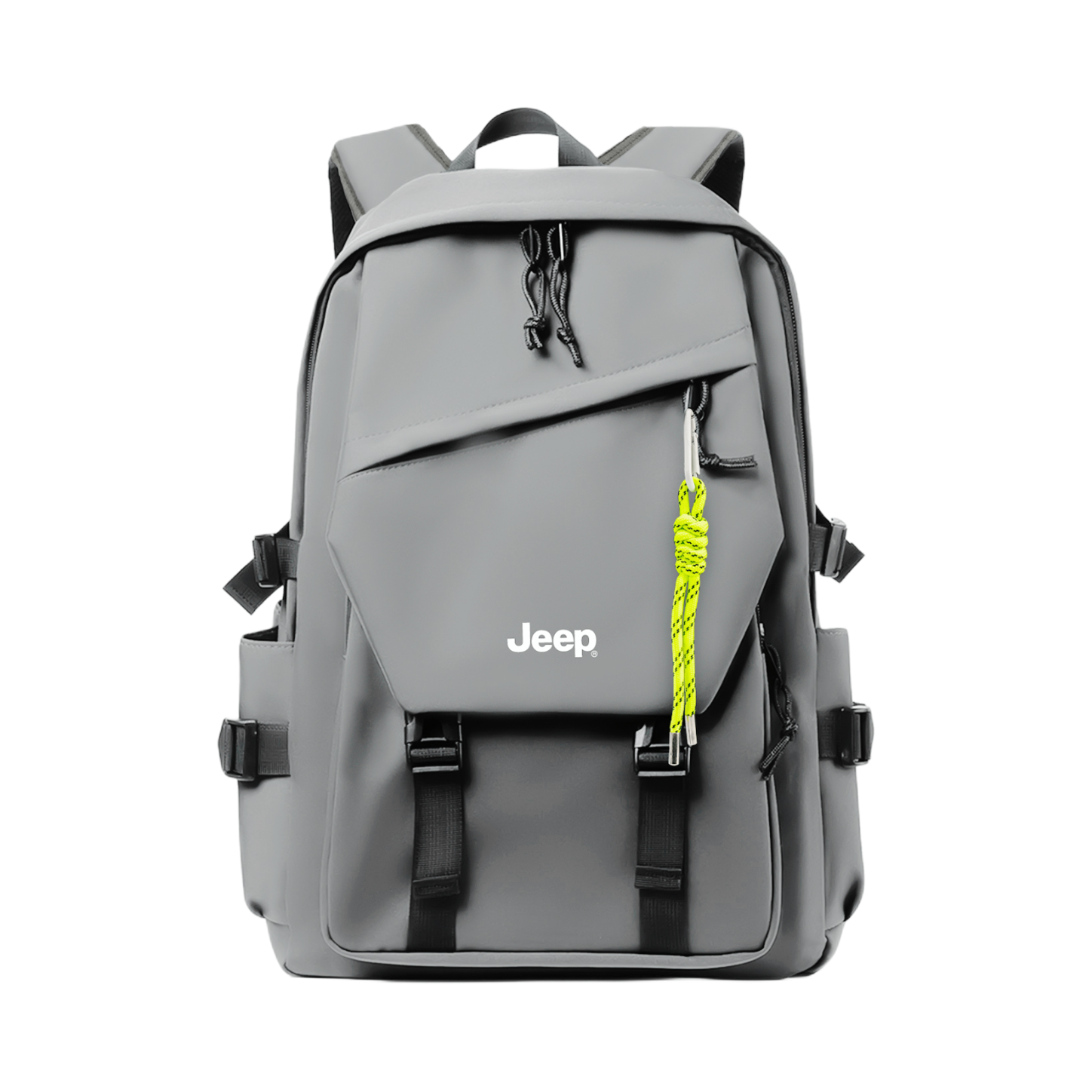 Jeep/吉普 休闲学院风学生通勤多口袋防泼水牛津布耐磨防刮大容量旅行背包电脑包双肩包 灰色