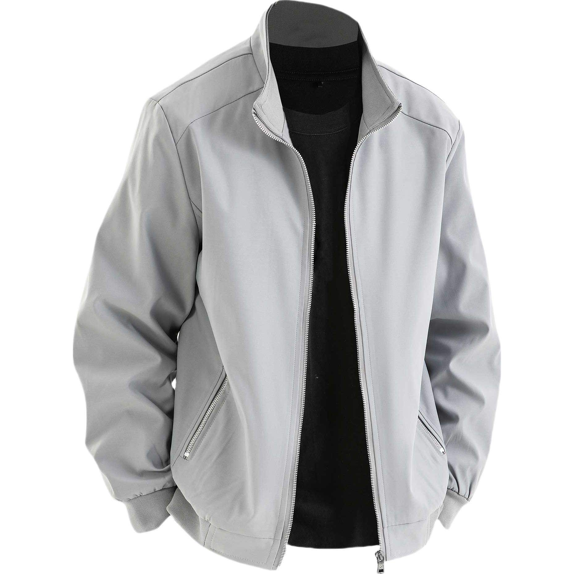 推荐商品：KAIPAINEN 立领拉链通勤耐磨长袖夹克 KA-HWS-2236 灰