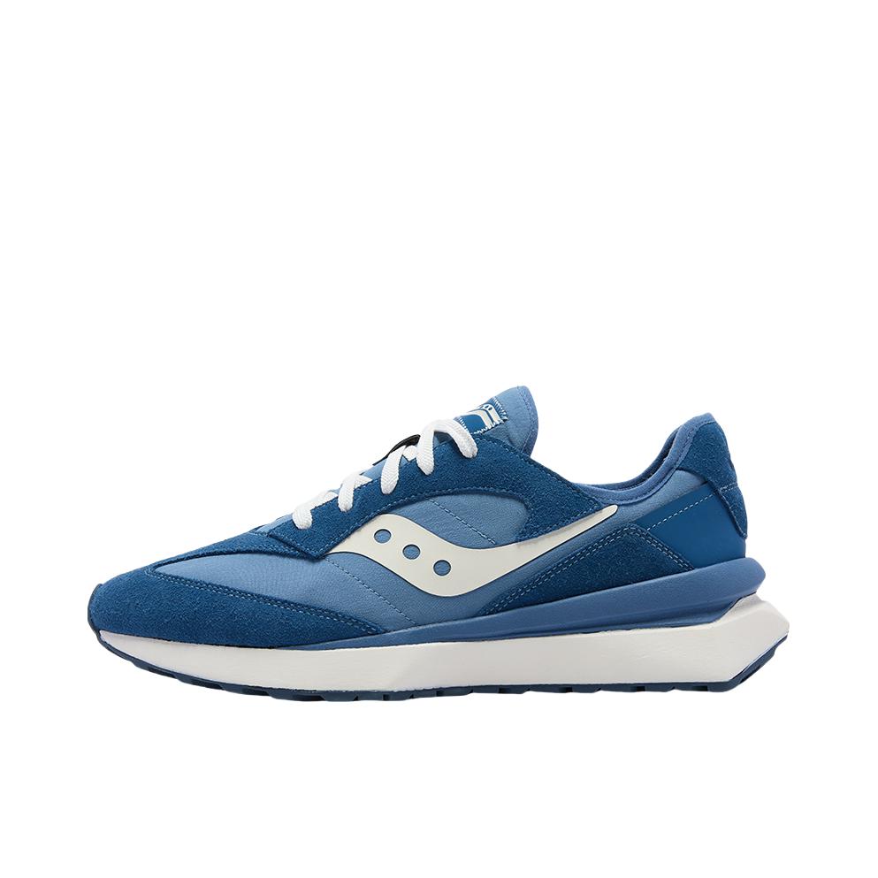 推荐商品：Saucony/索康尼 JAZZ RENEW V2 爵士 跑鞋 耐磨防滑低帮复古 深兰色/白色