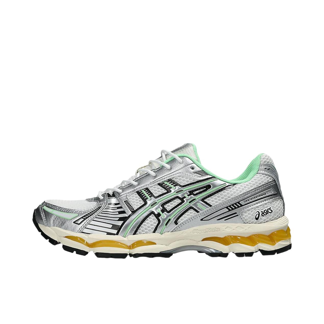 推荐商品：Asics/亚瑟士 Gel-Kayano 12.1 跑鞋 防滑低帮休闲圆头贴合支撑 银色/绿色/橙色