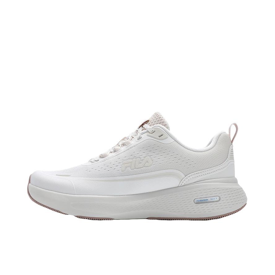 推荐商品：FILA/斐乐 柔云3+ 跑鞋 减震轻便透气系带 女款/杰出白/柔春粉