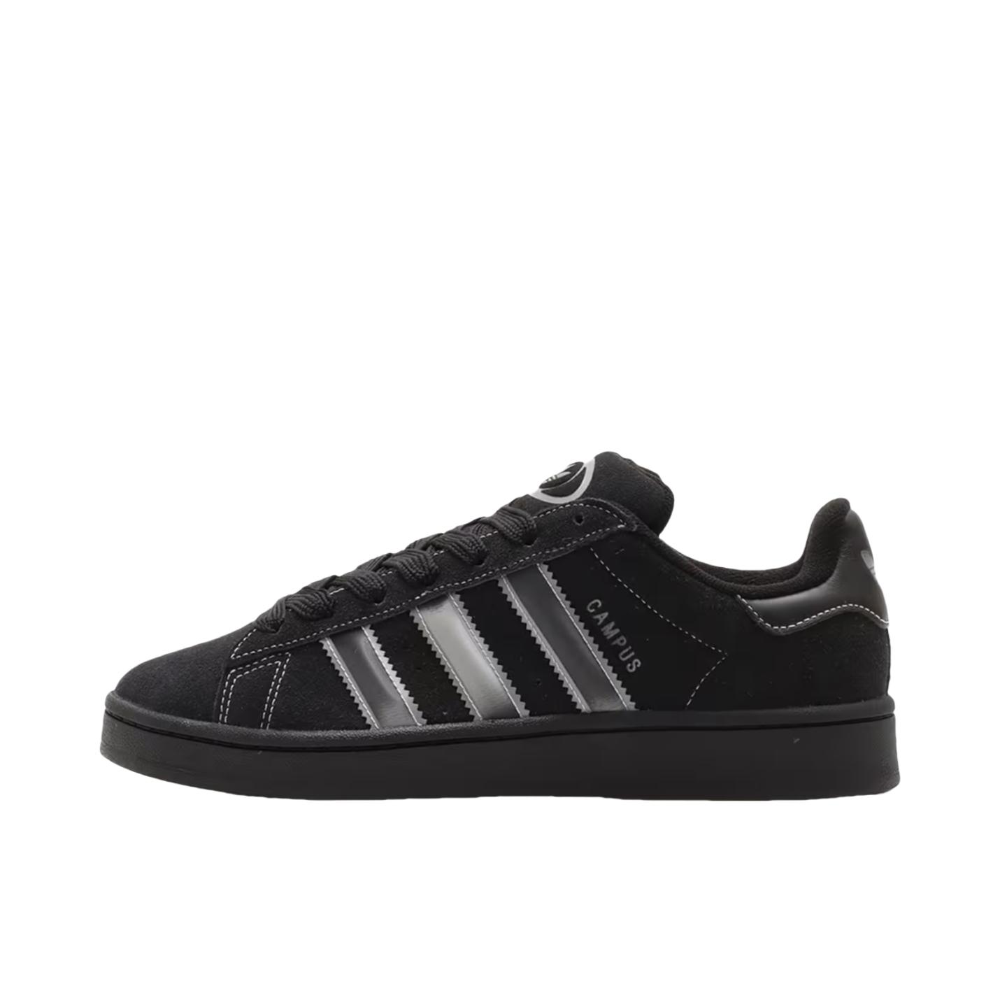 推荐商品：adidas Originals Campus 00s 板鞋 面包鞋 复古缓震透气轻便薄底贴合耐穿圆头包裹性平跟支撑 深黑色/银色