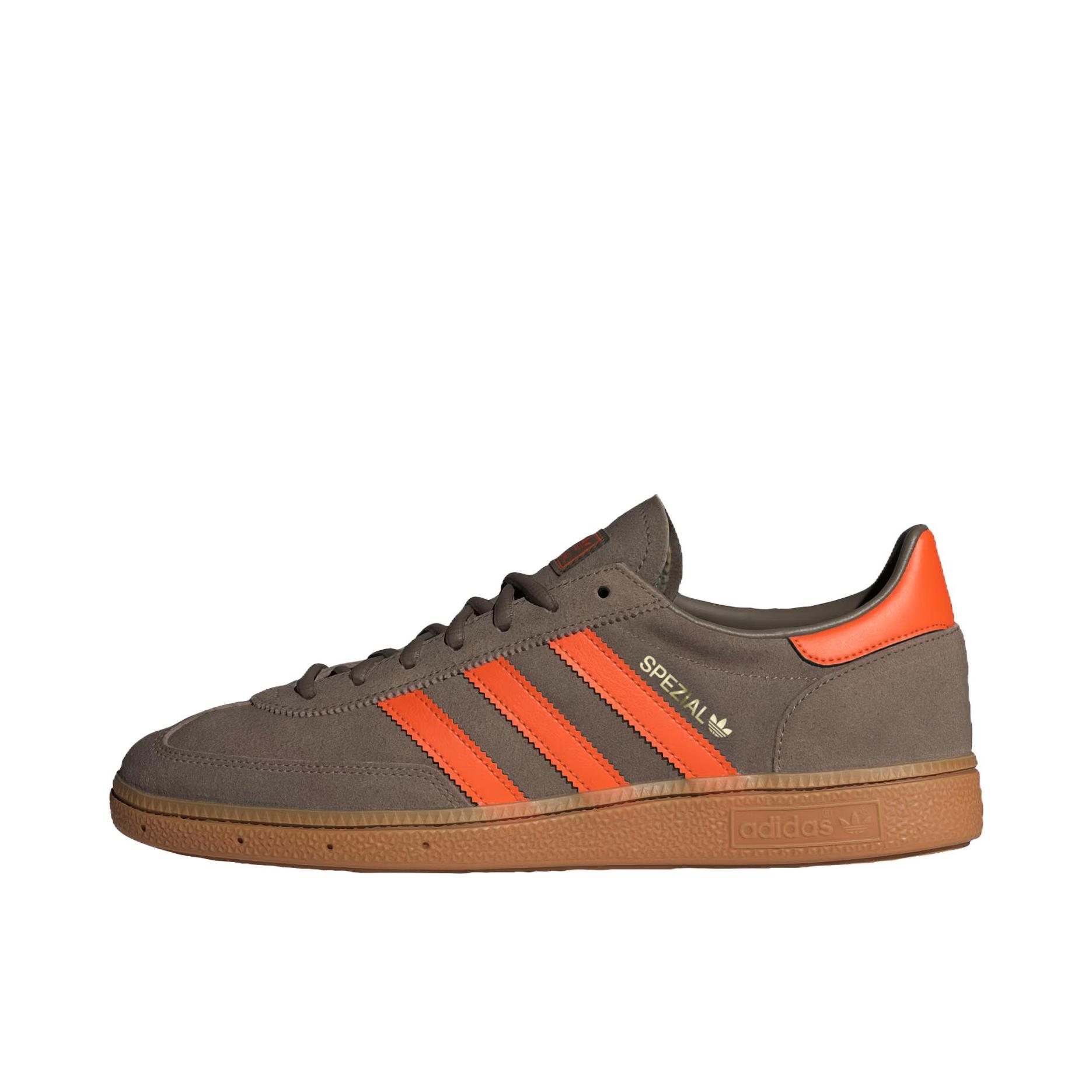 推荐商品：adidas Originals Handball Spezial 薄底鞋 T头鞋 德训鞋 板鞋 简约百搭复古轻便防滑耐磨贴合圆头耐穿 棕色/橙色 