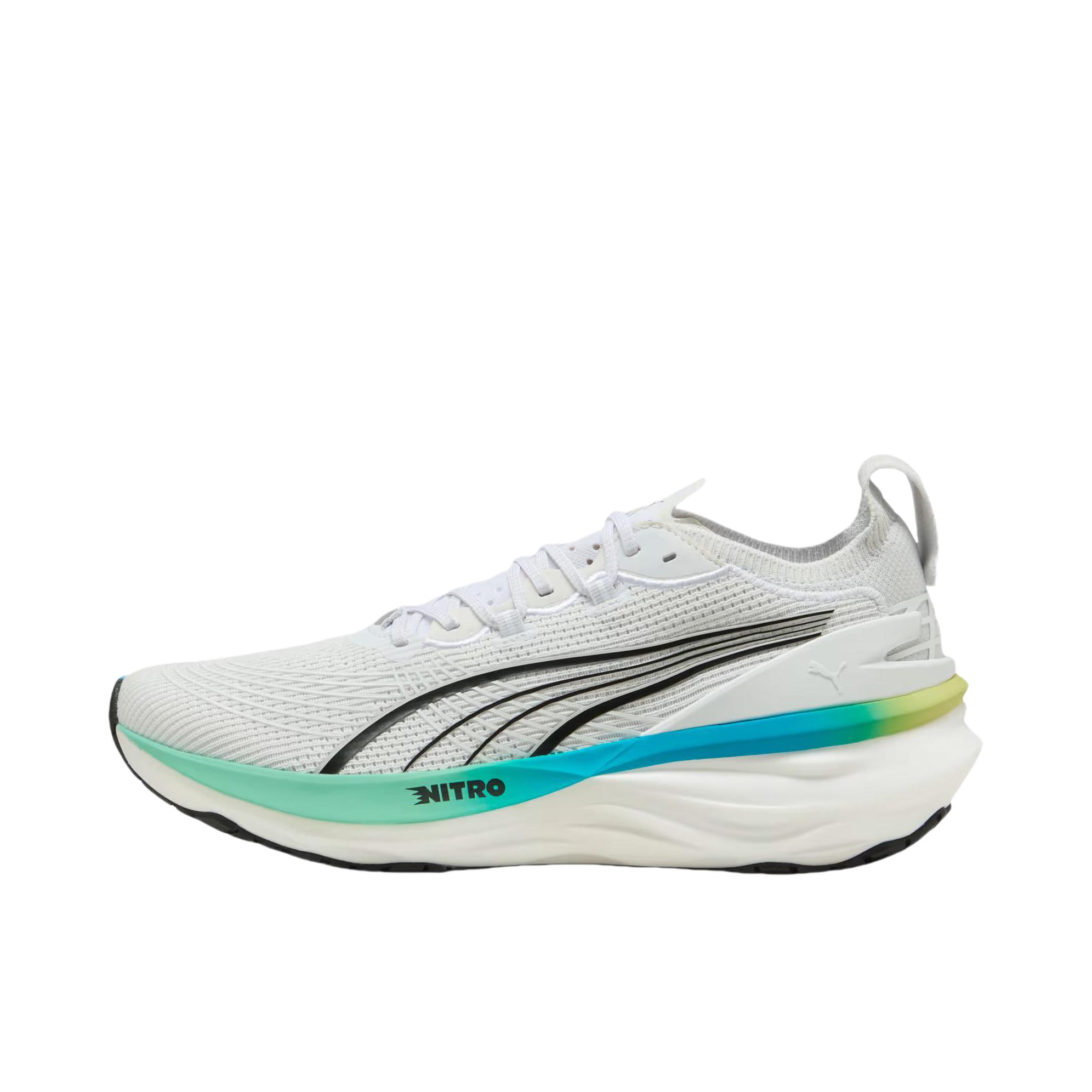 推荐商品：Puma/彪马 Foreverrun Nitro彪畅 2 舒适缓震 竞速 防滑耐磨 轻便回弹 时尚百搭 跑鞋 白色/极速蓝