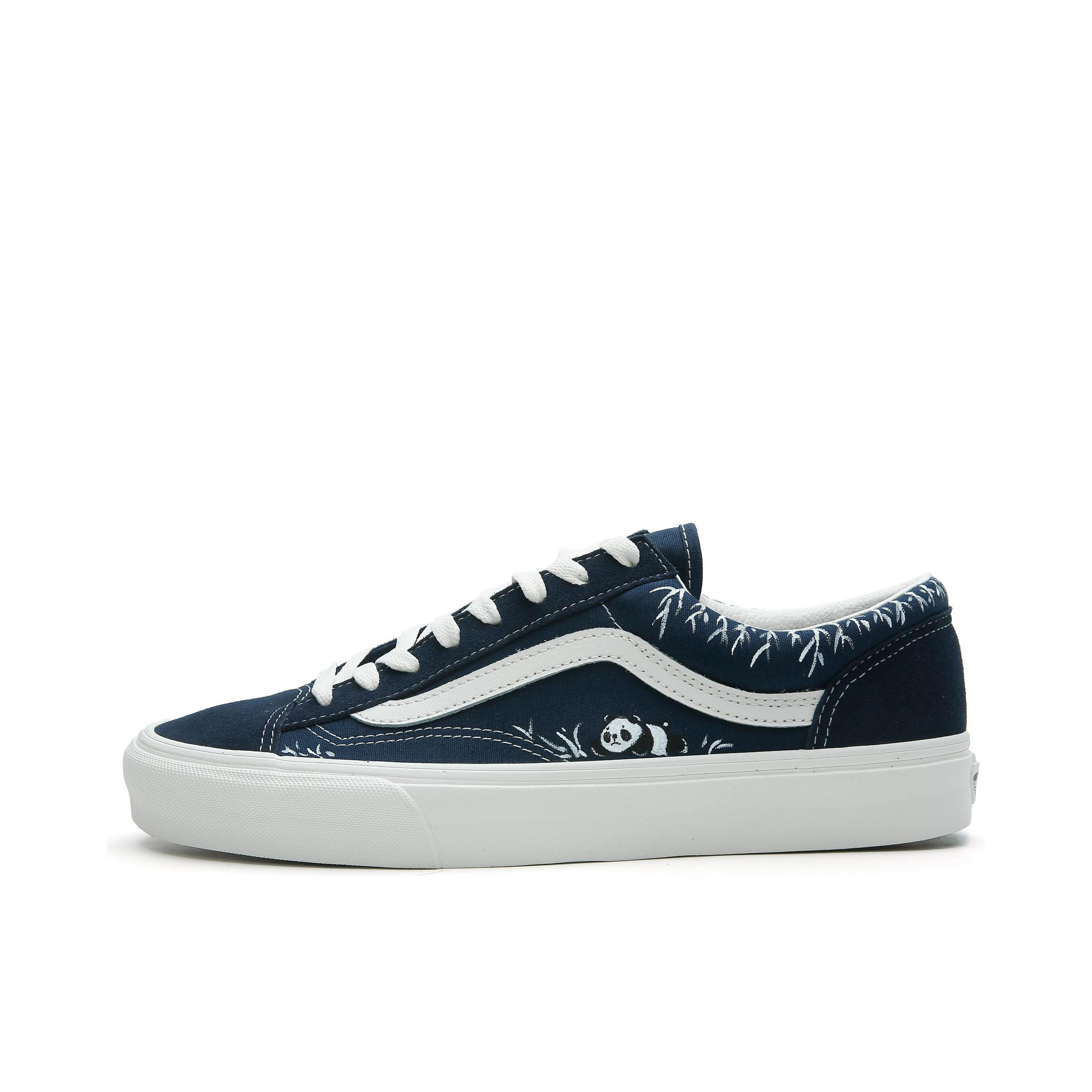 推荐商品：【定制球鞋】 Vans/范斯 Style 36 板鞋 舒适减震轻便耐磨低帮系带平跟 国风熊猫2.0