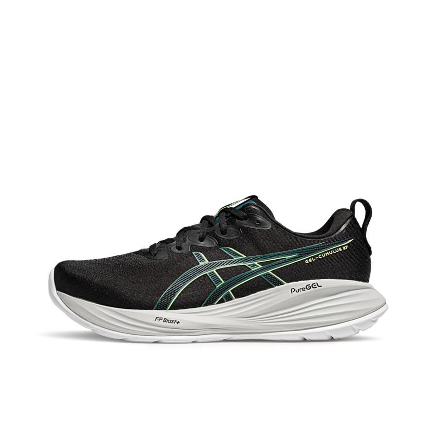 推荐商品：Asics/亚瑟士 Gel-Cumulus 27 百搭 防滑 耐磨 低帮 跑鞋 黑色/绿色
