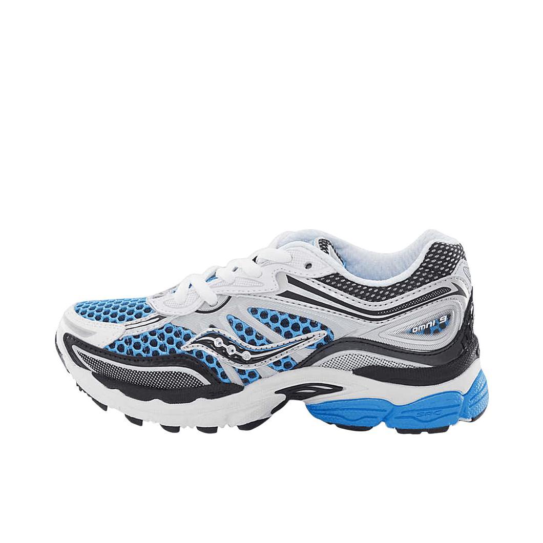 推荐商品：Saucony/索康尼 ProGrid Omni 全擎 9 防滑耐磨 舒适透气 支撑 缓震轻便 低帮 圆头 复古潮流 跑鞋 大童/灰色/蓝色