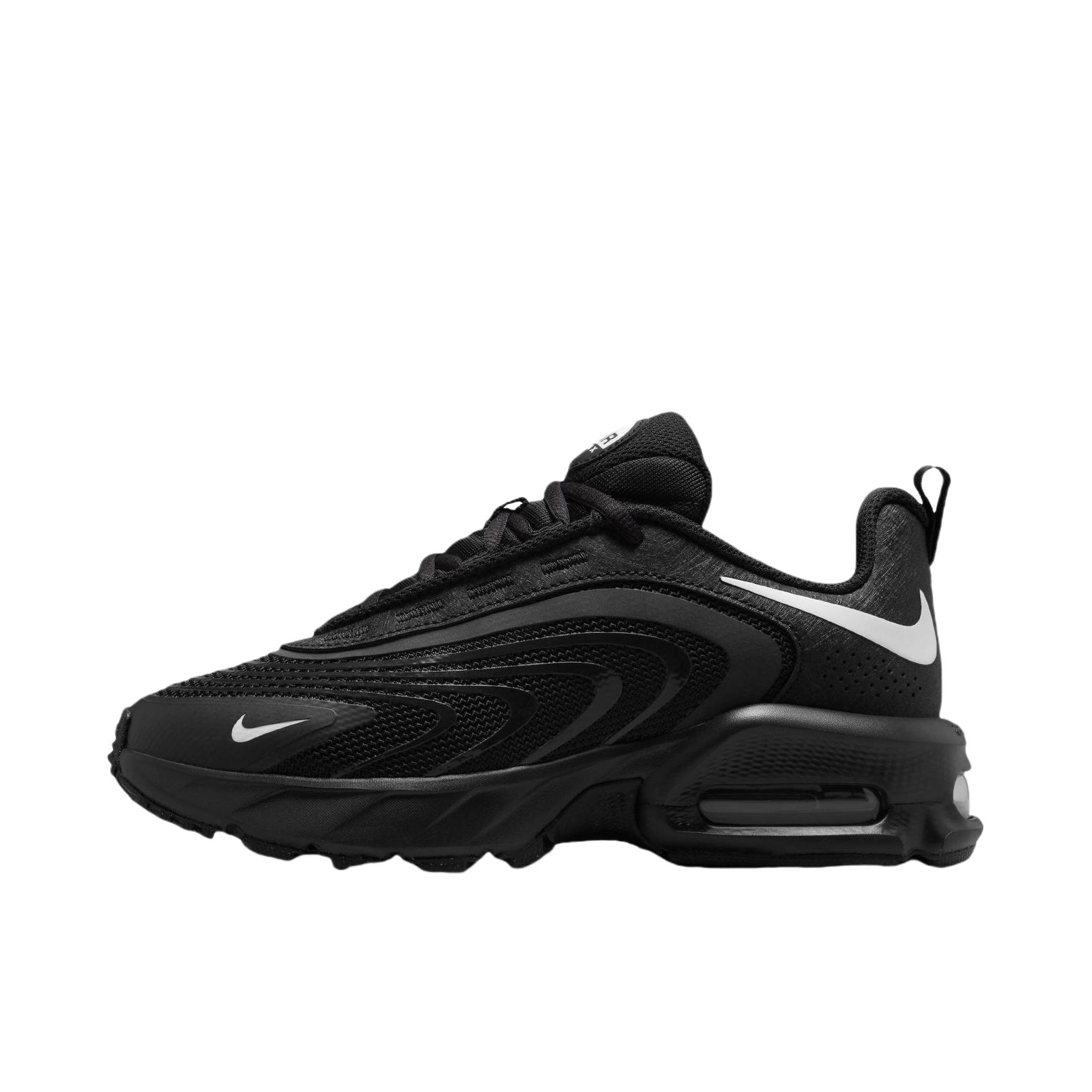 推荐商品：Nike Air Max Fire 运动休闲鞋 舒适回弹缓震防滑耐磨低帮时尚简约百搭贴合圆头 大童/黑色/白色