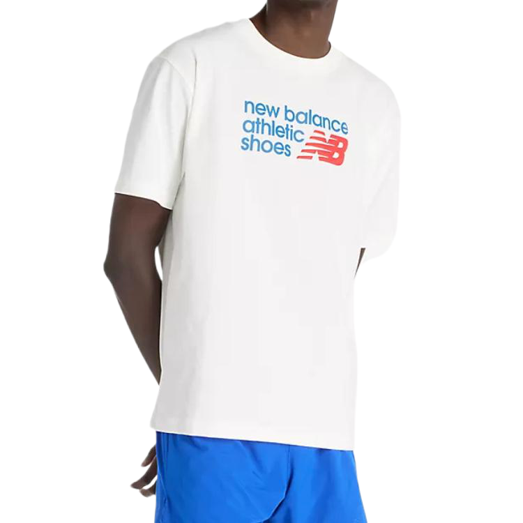 New Balance 透气纯棉落肩短袖T恤 MT51900 白