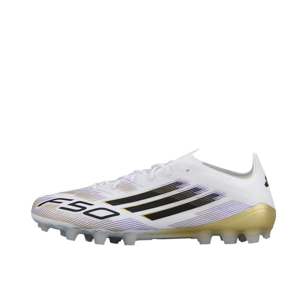推荐商品：adidas F50 ELITE HG 顶级 胶质短钉 人造草地 包裹性 足球鞋 白色/黑色/金色