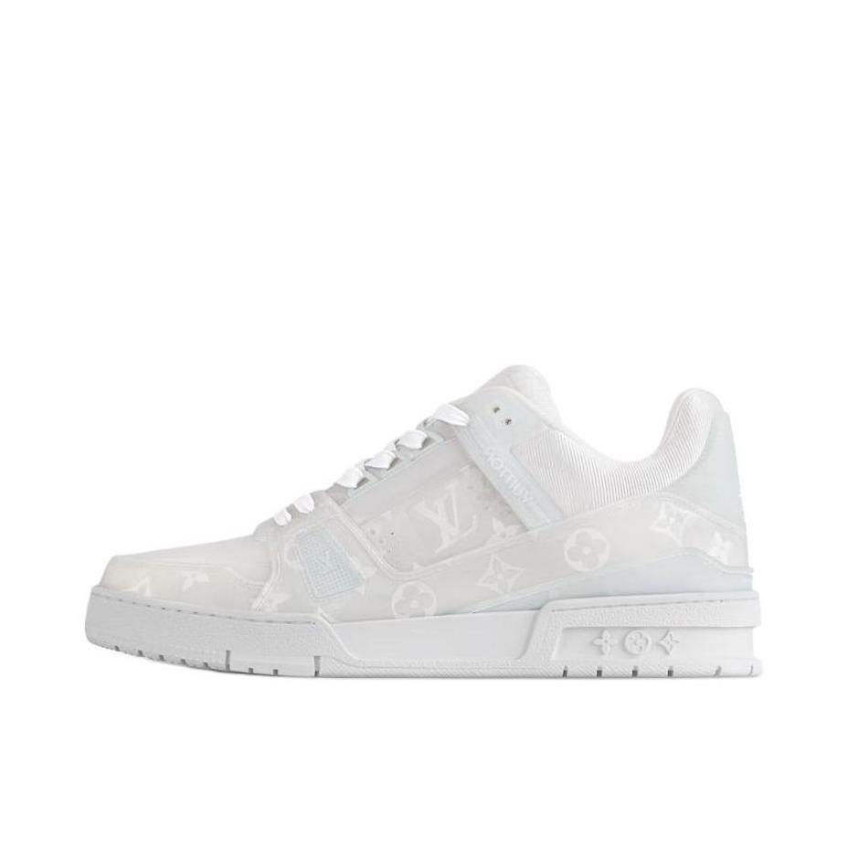 推荐商品：Louis Vuitton/路易威登 Trainer 牛皮革 圆头 系带低帮 板鞋 白色/米色