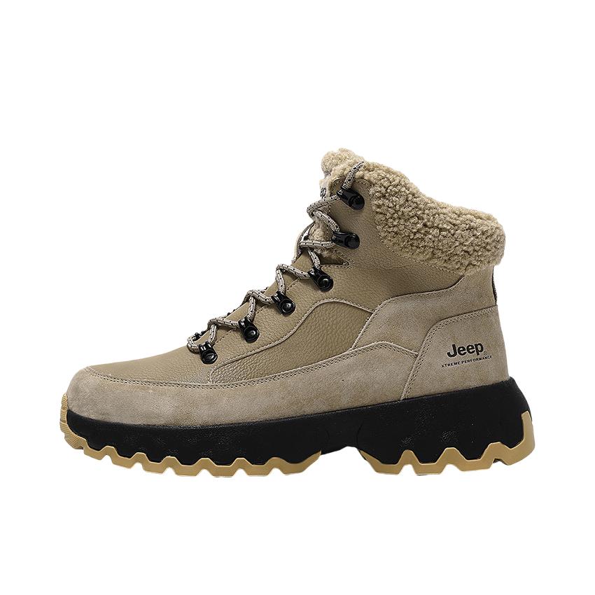 推荐商品：Jeep/吉普 加绒 加厚 橡胶 日系 雪地靴 P440929020 卡其色