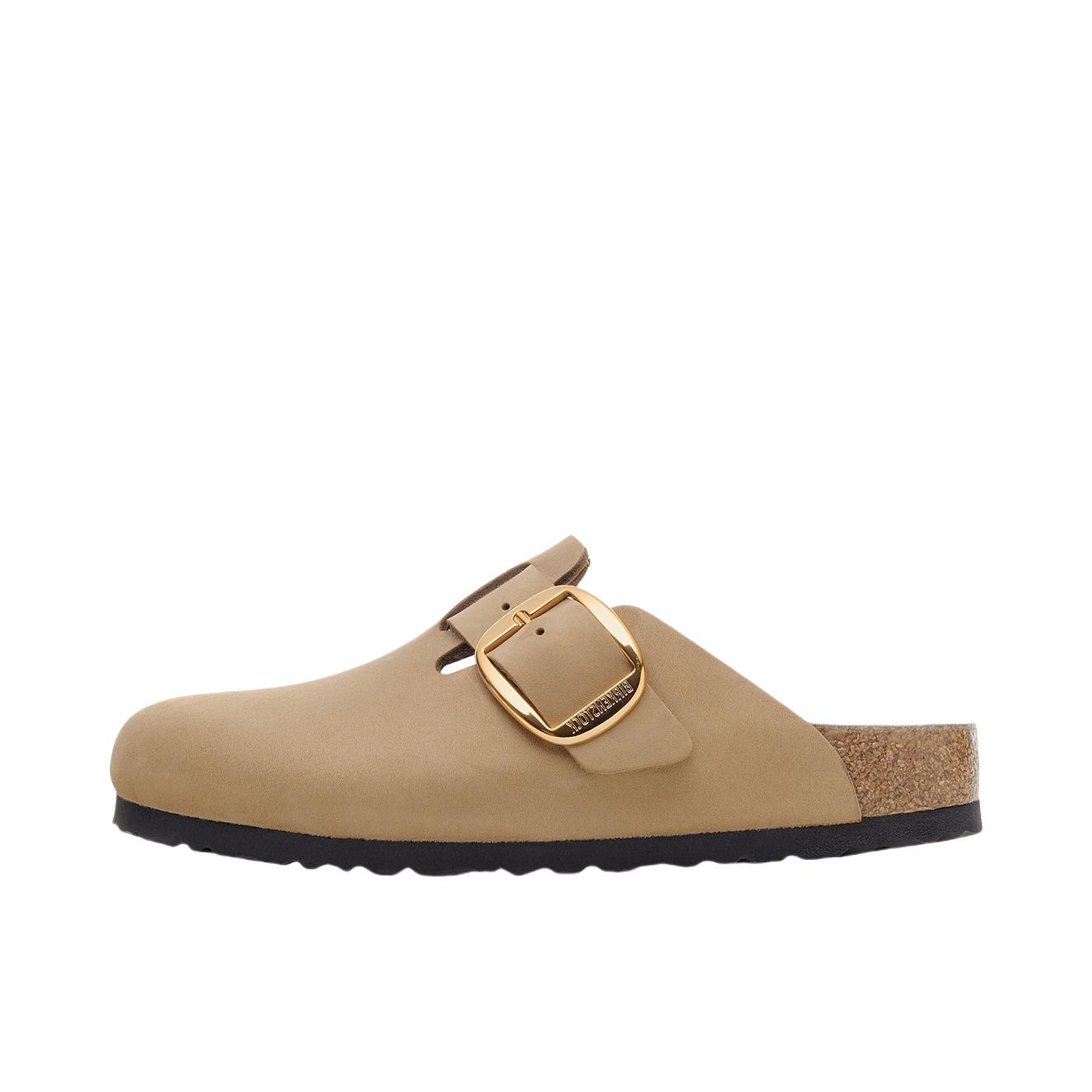 推荐商品：Birkenstock Boston 拖鞋 秋冬大扣 绒面革 包头 防磨 牛皮革 搭扣 涂油 窄版/女款/烟草棕