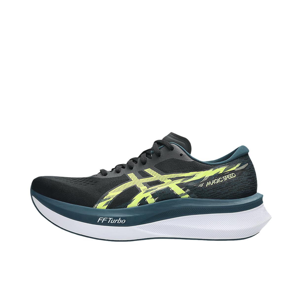 推荐商品：Asics/亚瑟士 Magic Speed 4 跑鞋 碳板轻便支撑轻量回弹竞速型长跑 黑色/黄色/绿色