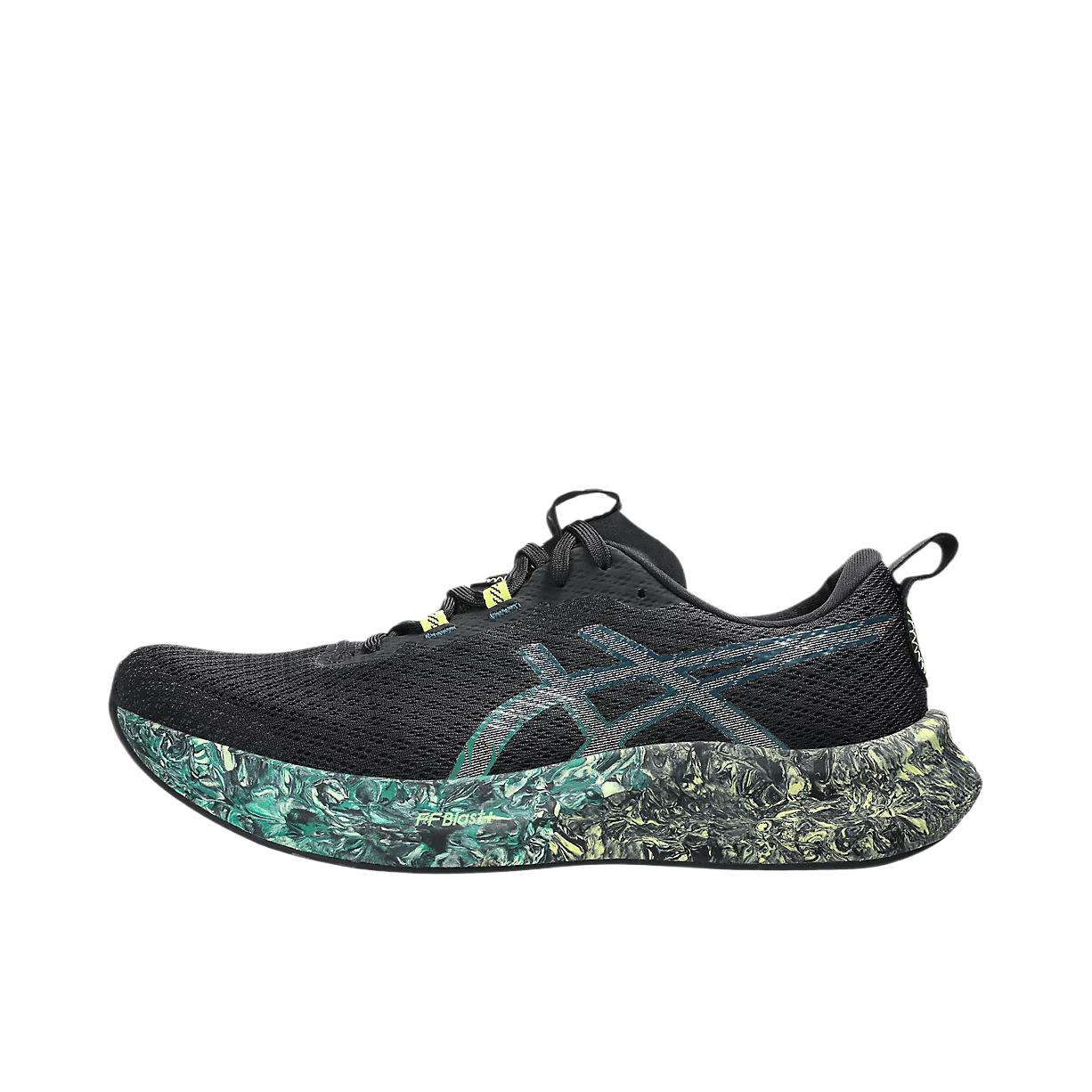 推荐商品：Asics/亚瑟士 Noosa Tri 16 跑鞋 缓震支撑网布透气防滑耐磨舒适轻量回弹圆头竞速织物抓地 纯黑色/绿色