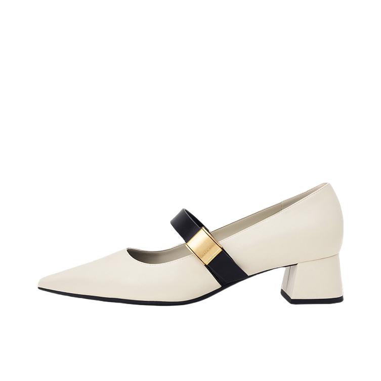 推荐商品：CHARLES&KEITH 优雅 气质 简约 单鞋 CK1-60361543 粉白色