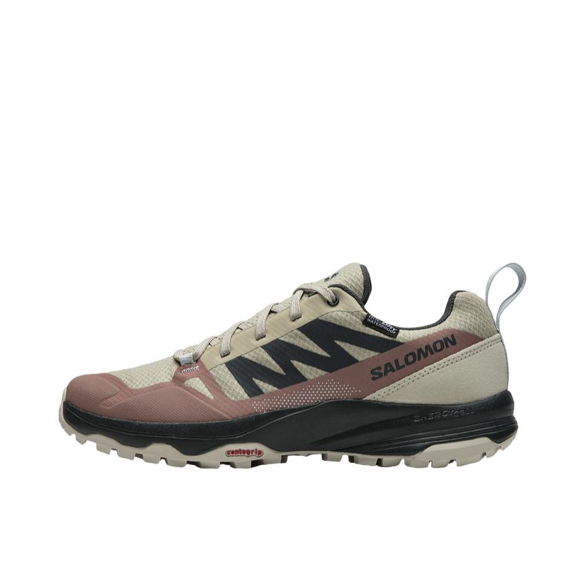 推荐商品：Salomon/萨洛蒙 SALIBA WP 户外鞋 徒步鞋 支撑运动防水轻量稳定抓地包裹性轻便 女款/杏色