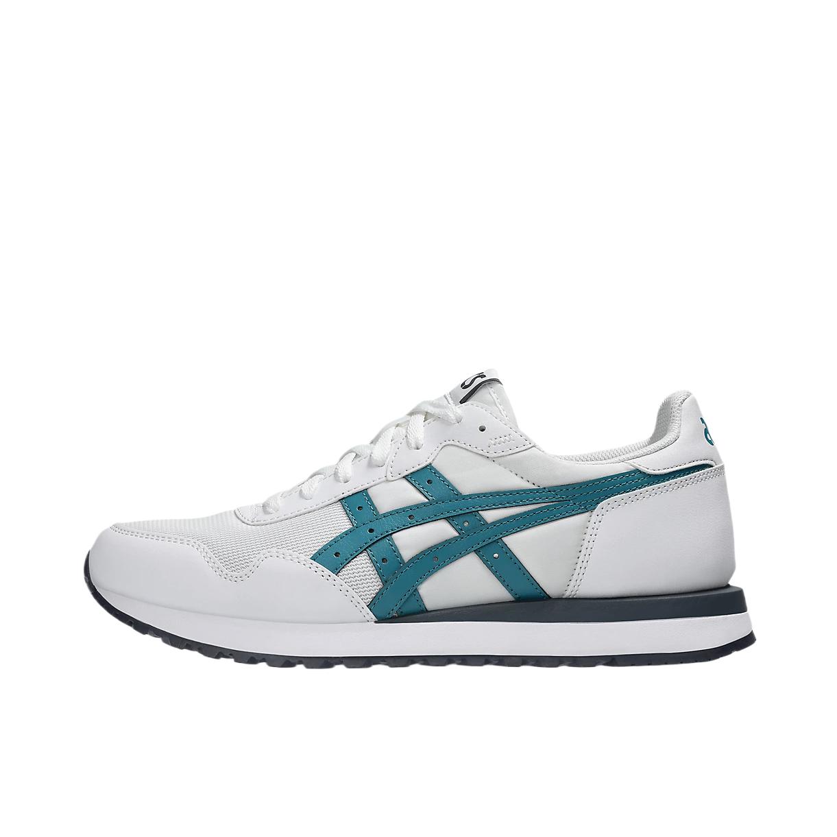 推荐商品：Asics/亚瑟士 Tiger Runner 2 跑鞋 耐磨减震舒适透气防滑百搭休闲时尚贴合 白色/深绿色