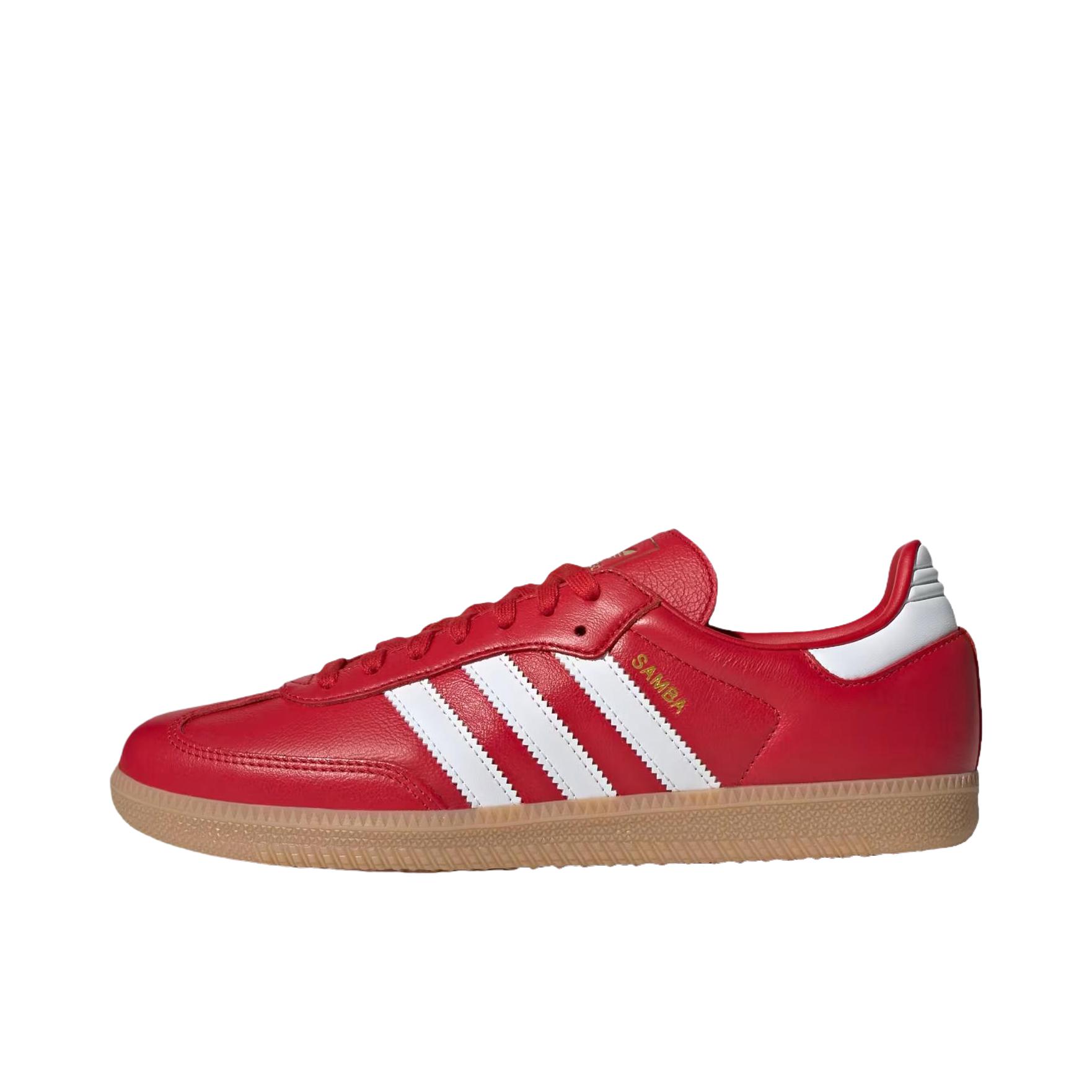 推荐商品：adidas Originals Samba OG T头鞋 板鞋 经典复古舒适百搭耐磨合成革圆头薄底贴合 男款/红色