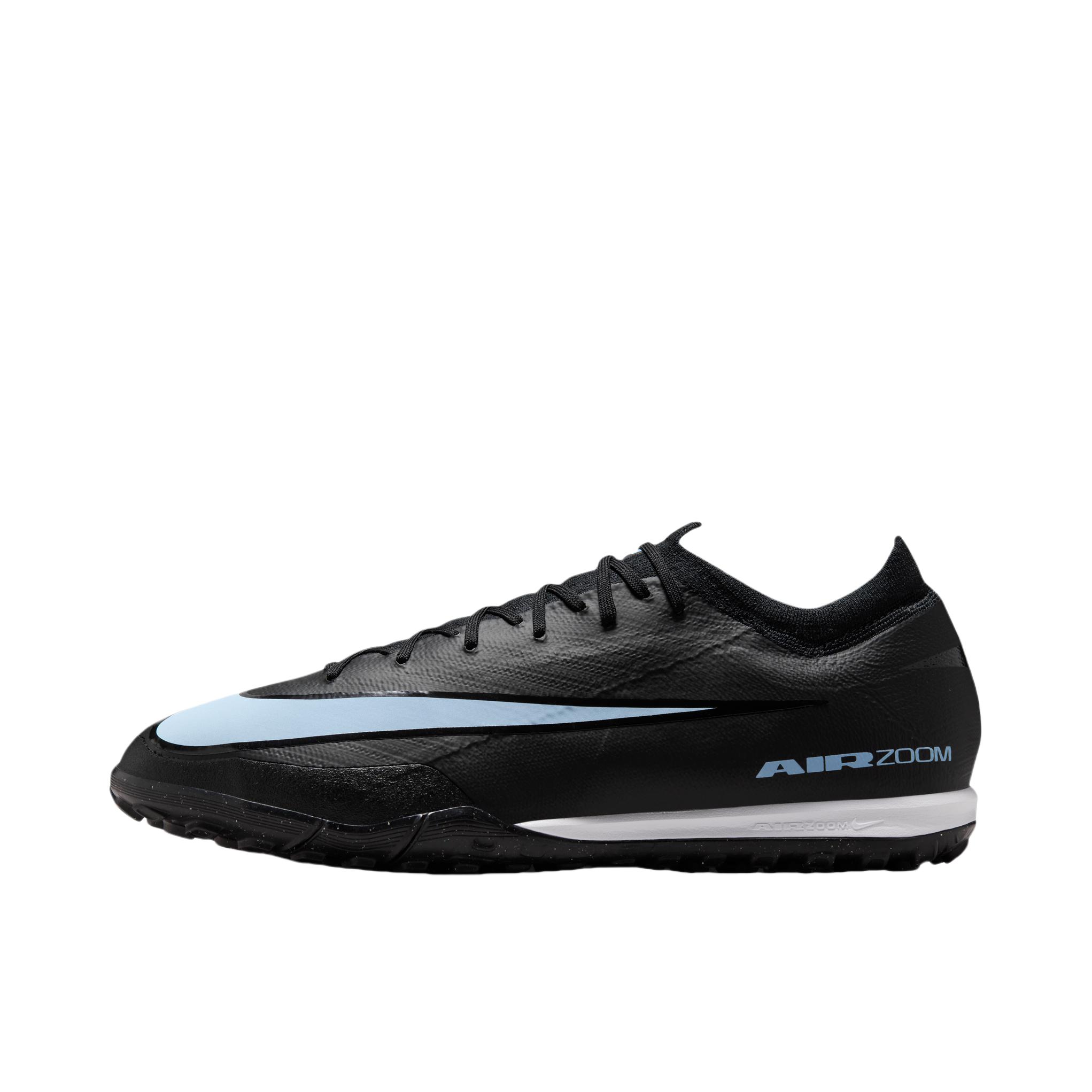 推荐商品：Nike Mercurial Vapor 16 Pro TF 足球鞋 次顶级 碎钉 人造草地 黑色/冰蓝色