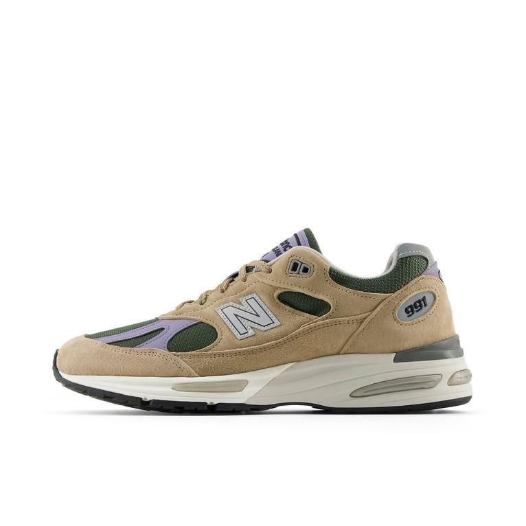 推荐商品：New Balance 991 v2 跑鞋 防滑耐磨网布透气绒面皮合成革舒适圆头复古贴合 D宽/米色