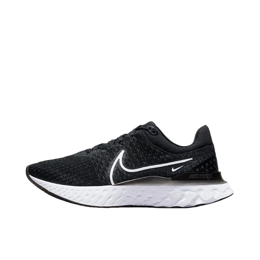 推荐商品：Nike React Infinity Run FK3 跑鞋 减震织物回弹支撑泡棉圆头 黑/白色