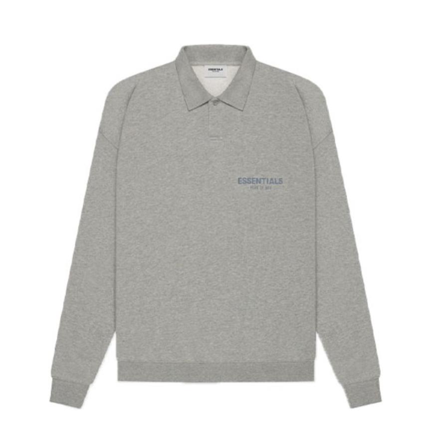 Fear Of God 美式徽标Logo复线副线Essentials 立领反光纯色长袖POLO衫