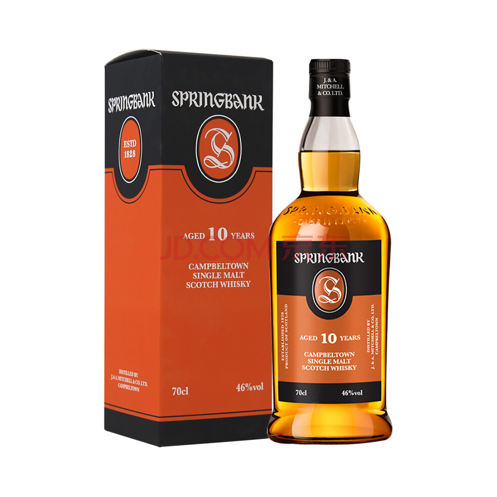 推荐商品：Springbank/云顶 10年 坎贝尔镇 单一麦芽 700ml 46%vol 威士忌 盒装