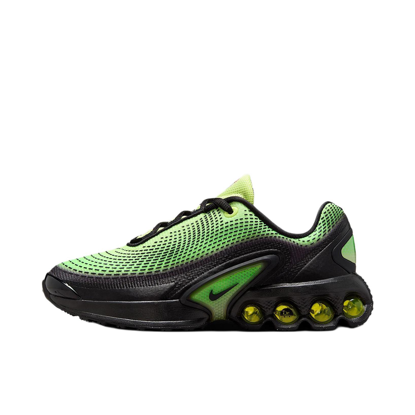 推荐商品：Nike Air Max Dn 运动休闲鞋 柔软防滑耐磨缓震回弹支撑网布透气低帮平跟贴合 大童/浅柠檬黄/冲击绿/黑色