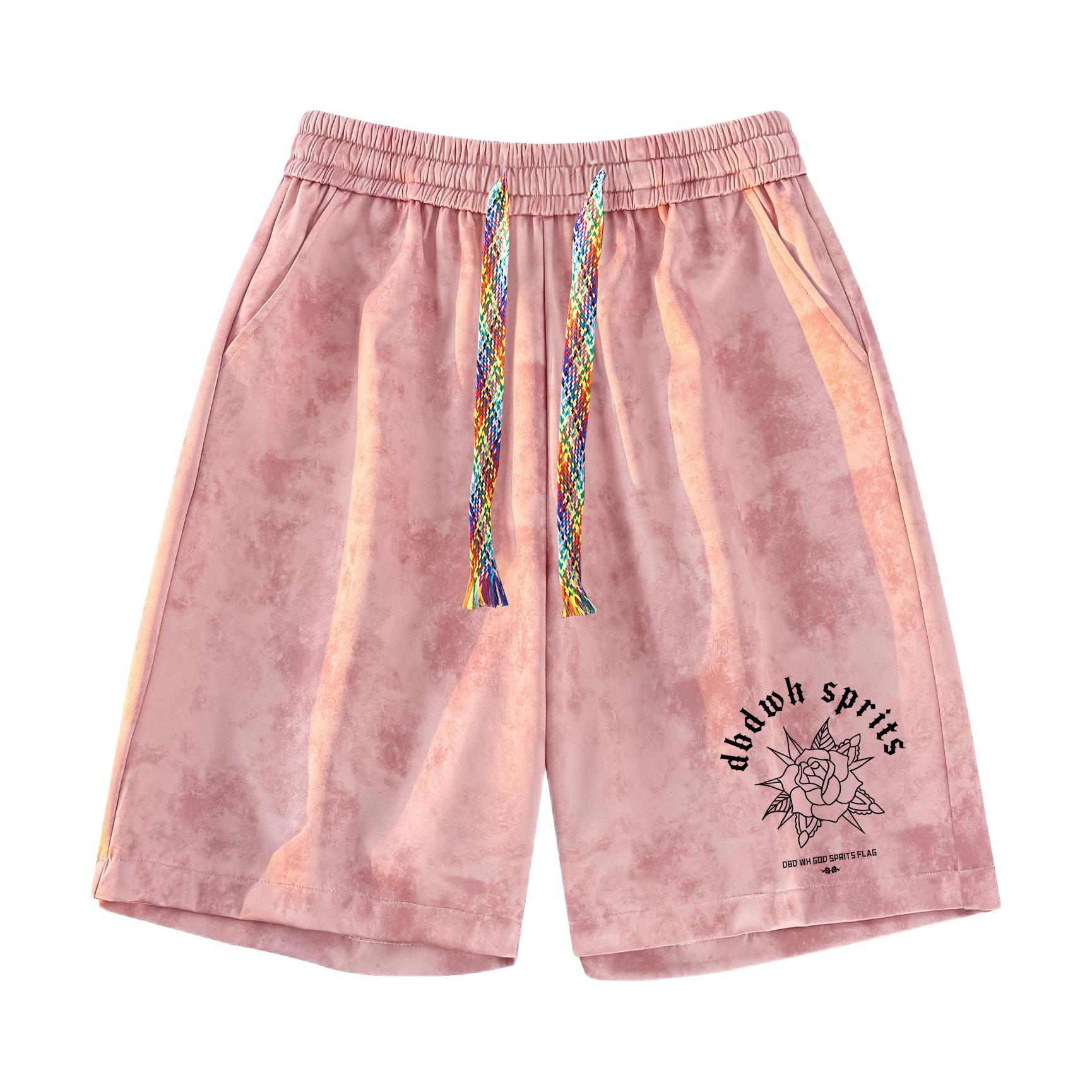 推荐商品：DBD WH 抽绳冰丝柔软耐磨休闲短裤 DBDZSN021-001DK 粉