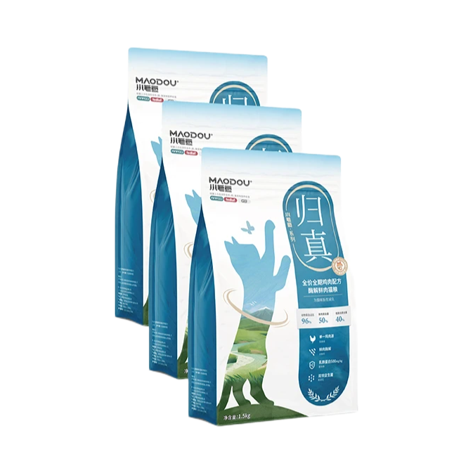 推荐商品：maodou/小毛豆 归真全价 猫粮 长肉发腮