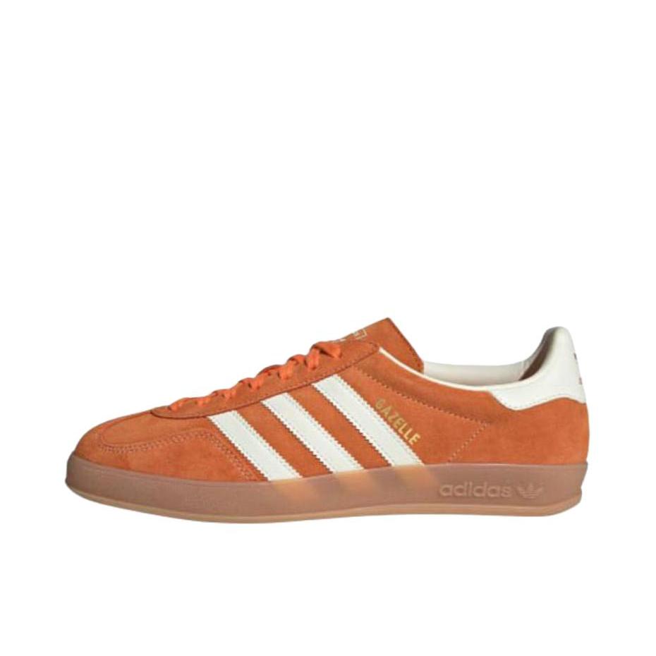 推荐商品：adidas Originals Gazelle Indoor T头鞋 德训鞋 板鞋 舒适缓震防滑耐磨绒面革复古 橙色/白色 