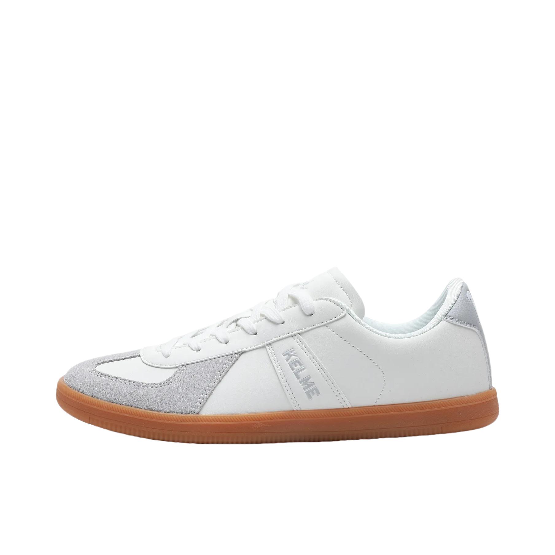 推荐商品：KELME/卡尔美 德训鞋 板鞋 街头百搭薄底复古 9537XX5340 白色/灰色