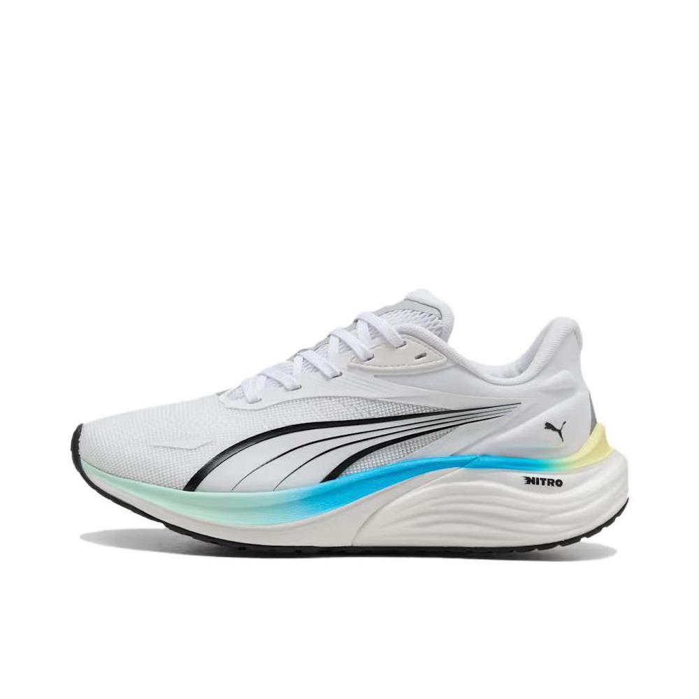 推荐商品：Puma/彪马 Electrify Nitro 4 减震 耐磨 低帮 跑鞋 白色/蓝色