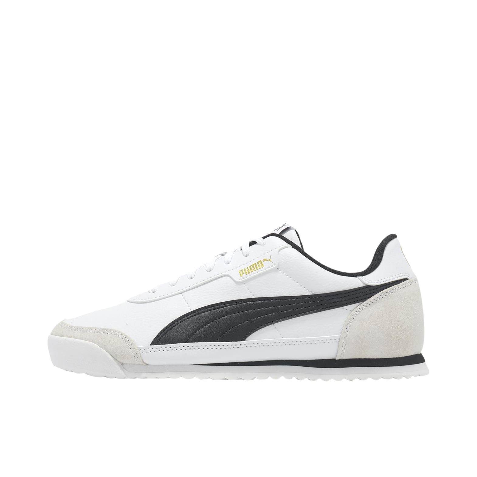 推荐商品：Puma/彪马 TURINO II NYLON 运动休闲鞋 拼接系带低帮防滑耐磨缓震胶底复古时尚足球风薄底耐穿 白色/黑色
